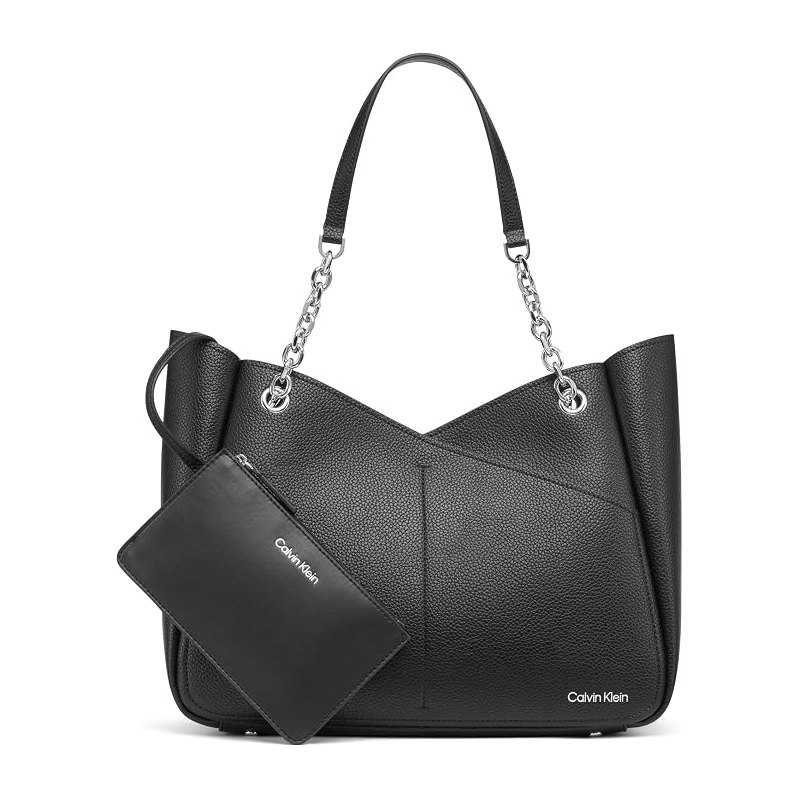 Chain-handle shoulder bag